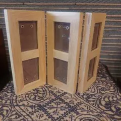 木製三つ折りフォトフレーム⭐お写真６枚⭐3方向見え⭐人気商品