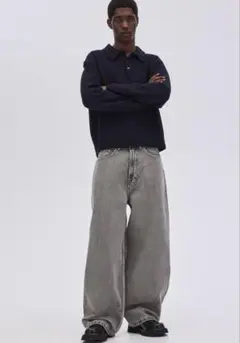 H&M SUPER BAGGY グレー 32/30 デニム