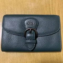 COACH 二つ折り財布 ダークグリーン