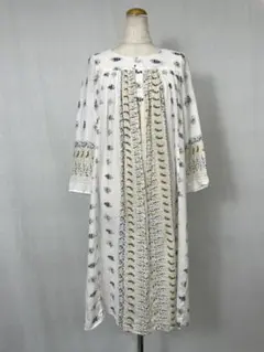 E591 used A.P.C アーペーセー フラワー 長袖 ロング ワンピース