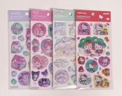 サンリオ　わたあめカプセルシール　4点セット　キティ　マイメロ　クロミ　シナモン