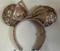 ディズニー カチューシャ ミニー リボン スパンコール ピンク