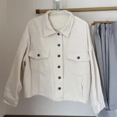 しまむらアイボリー コットンジャケット LLサイズ