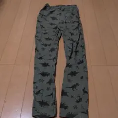 恐竜柄オリーブグリーンロングパンツ　130　レギンス