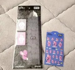 BT21 PC メモボードと付箋紙セット&ぷっくりシール セット COOKY