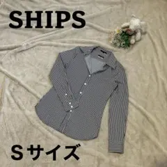 【美品】SHIPS シップス＊ストライプシャツ Sサイズ