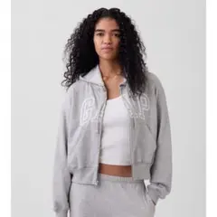 GRVR grove soul CROP hoodie zip-up グレー - メルカリ