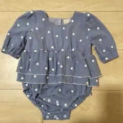 ハート柄ブルーロンパース