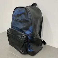 COACH コーチ チャールズ バックパック 花柄 ダークネイビー レザー 