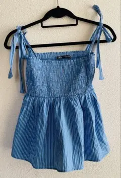 ZARA 水色 ストライプ M