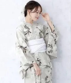 Acka アカ 浴衣 山茶花 white (lame) 浴衣3点セット ウタタネ - メルカリ