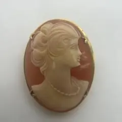 ヴィンテージ カメオ ブローチ 女性の横顔