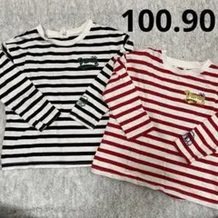 しまむら リトシー ディズニー ミッキー ロンＴ ボーダー 兄弟 お揃い トミカ