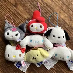 ハローキティ フェイス マスコット ストラップ ぬいぐるみ