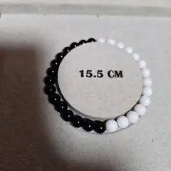 1.ホワイトオニキス　オニキス天然石　ブレスレット　6mm玉　約15.5cm