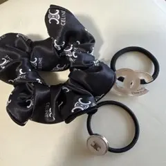 CELINE サテンシュシュ & CHANEL ヘアゴム セット
