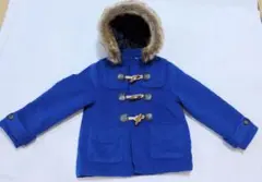 ABETONE フード付き ダッフルコート 青 裏地付き