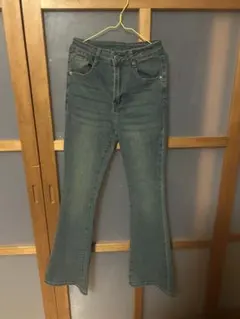ブーツカットデニムパンツ ブルー