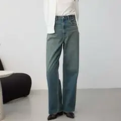 AZUL BY MOUSSY ハイウエストワイドロング丈　ブルー