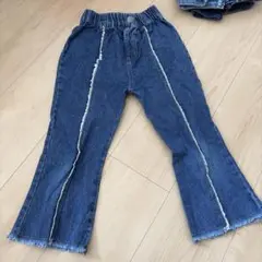 110センチ美品フレアフリンジデニム