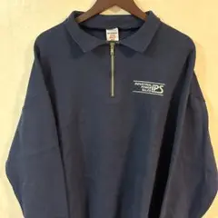 JERZEES　ハーフジップ　トレーナー　スウェット　XLサイズ　ネイビー
