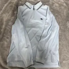 BURBERRY ハーフジップ 長袖シャツ ライトブルーのサムネイル