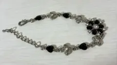 ブレスレット　黒い花