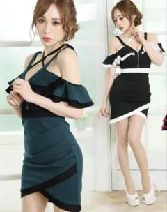 an♡フリルオフショルタイトミニドレス♡新品未使用タグ付き♡キャバ♡Sサイズ