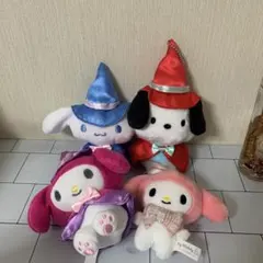 【4体セット】サンリオ ぬいぐるみ 魔法使い ポチャッコ シナモン マイメロ
