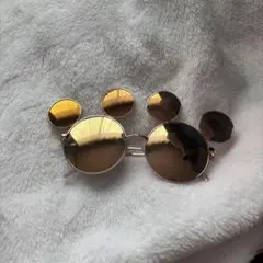ミッキー型ミラーゴールドサングラス
