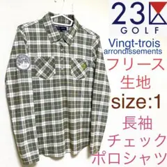 23区 GOLF ゴルフ フリース長袖シャツ