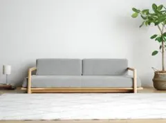 【未使用】ローソファ&ソファベッド クッション単品 張地：アイボリーグレー