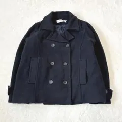 ショコラフィネローブ／ピーコート M ダブルブレスト ショート丈 ネイビー 冬