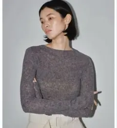 todayful 完売！Boatneck Rib Knit チャコールグレー