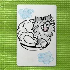 手描きイラスト 猫 色鉛筆画 クーピー
