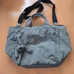 Kipling ショルダーバッグ グレー モンキーチャーム付のサムネイル