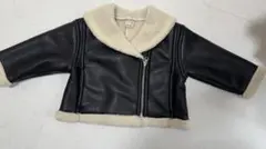 petit main フェイクレザーボアアウター 90cm