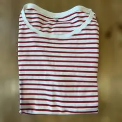 mont-bell 赤白ストライプ 長袖Tシャツ L