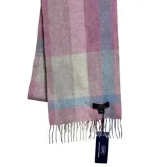 匿名配送☆GOBI カシミヤ１００% ピンクチェック柄マフラー