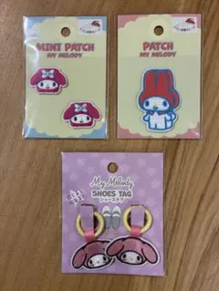 マイメロディ　ワッペン　シューズタグ　3点セット