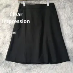 Clear Impression黒のひざ丈スカート　M　ビジネスのサムネイル