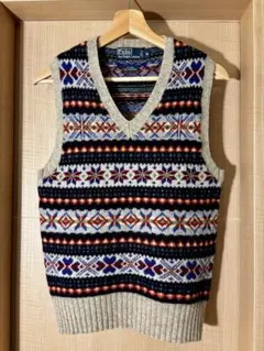 Polo by Ralph Lauren フェアアイル柄ニットベスト M