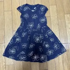 ★即購入大歓迎★女の子 べべ 花柄 紺色 ノースリーブ ワンピース