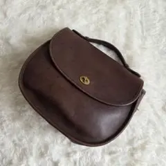 オールドコーチ　ターンロック　ハンドバッグ　ブラウン