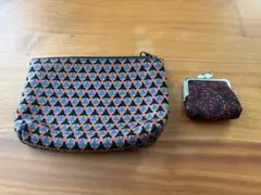 印傳屋　ポーチ•がま口小物入れ　2点セット