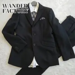 美品】ワンダーファクトリー 男の子 スーツ 6点セット 150 チェック 卒