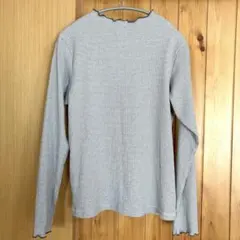 アメリカンホリック 針抜きテレコカットプルオーバー 長袖Tシャツ グレー