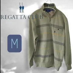 REGATTA CLUB ハーフジップ スウェット トレーナー カーキ Mサイズのサムネイル