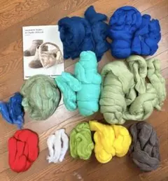 羊毛フェルト、ハンドメイドフェルト 教則本、羊毛ニードル　セット