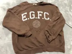 E.G.F.C. ロゴ入りブラウン長袖スウェット